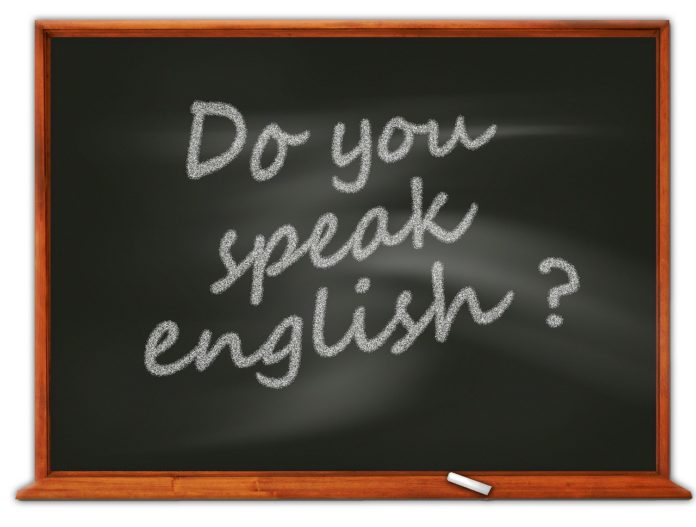 Anglais enfants Ardoise "Do you speak english?"