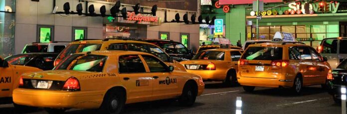 Séjour linguistique Anglais Des taxis de New York illustrent les séjours linguistiques en anglais aux USA