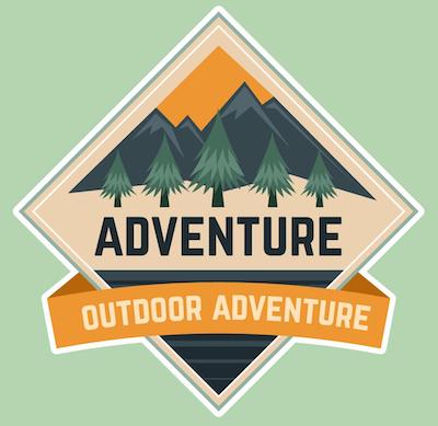 Dessin d'un "Outdoor Adventure", panneau d'un summer camp Aventure pour ados