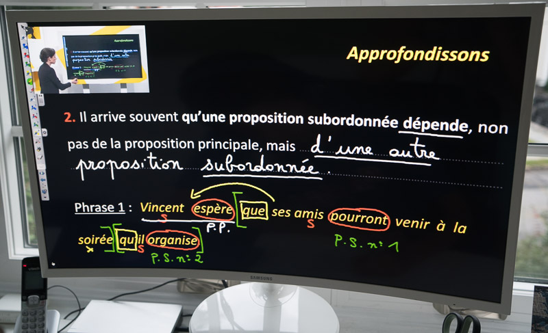 Exemple de l'explication de grammaire française dans une vidéo d'un Cours Griffon