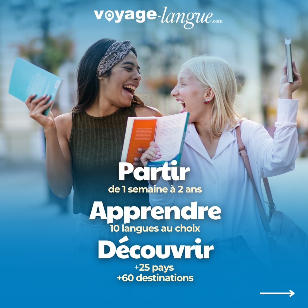 Séjour linguistique Voyage-langue Deux jeunes fêtent leur départ en séjour linguistique pour apprendre une langue et découvrir le monde