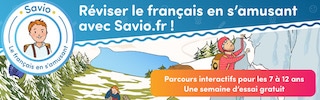 1 semaine d'essai gratuit sur Savio.fr pour réviser le français en s'amusant