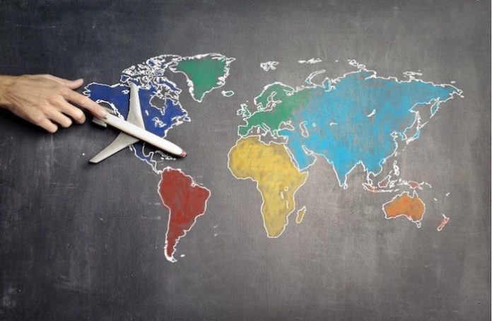 Entretien poste international Carte du monde illustrant les postes à l'international