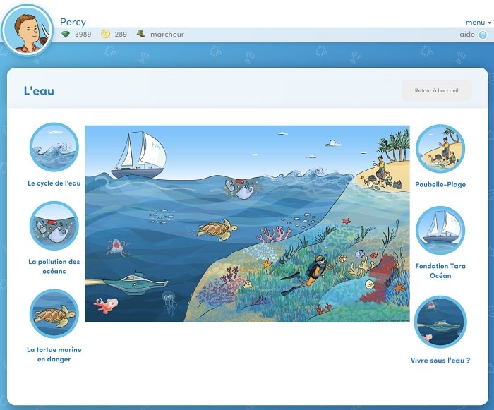 Copie écran de Savio, le site ludique et interactif pour apprendre le français au primaire