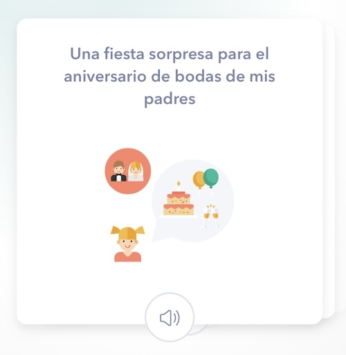 Exemple d'une flashcard pour apprendre l'espagnol avec Hypnoledge