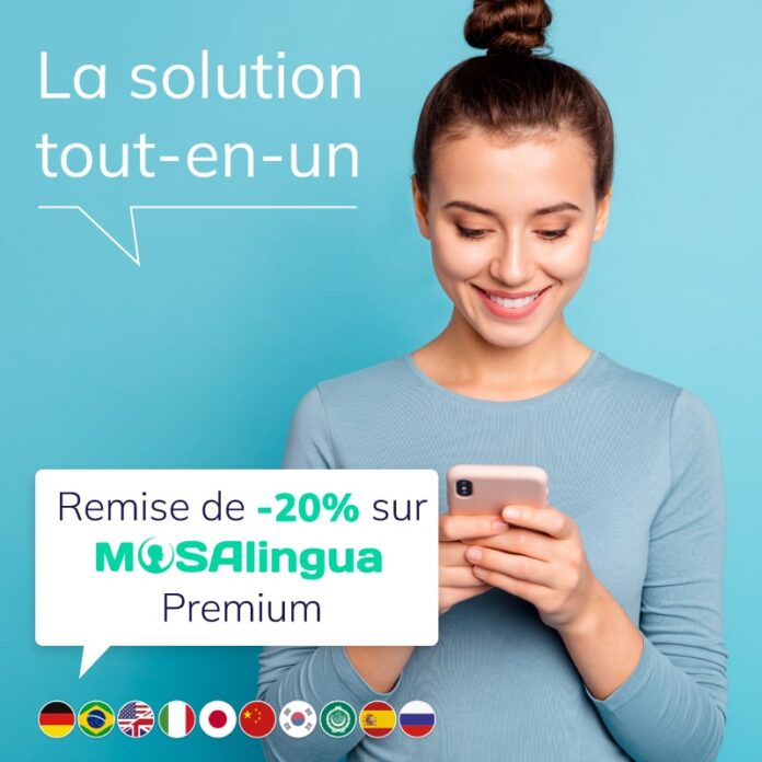 Mosalingua Promo exclusive Remise de 20% sur l'abonnement Mosalingua