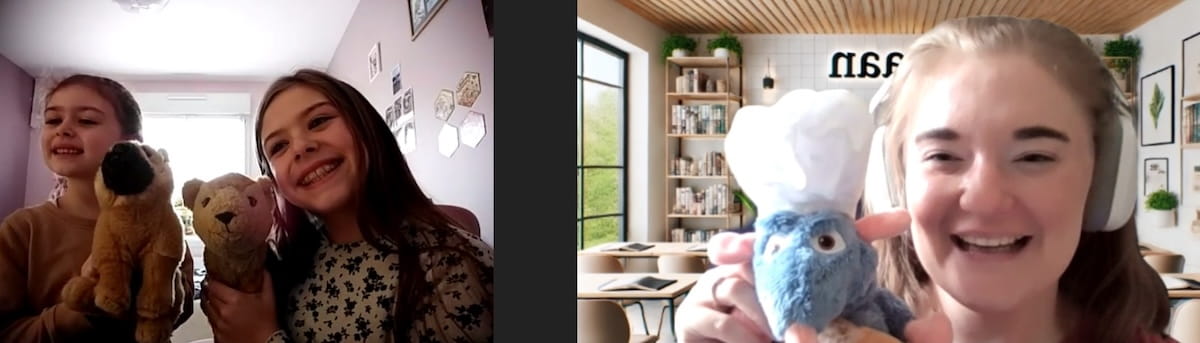 Extrait d'un cours Vivaling pendant lequel un enfant interagit activement avec son prof de langue